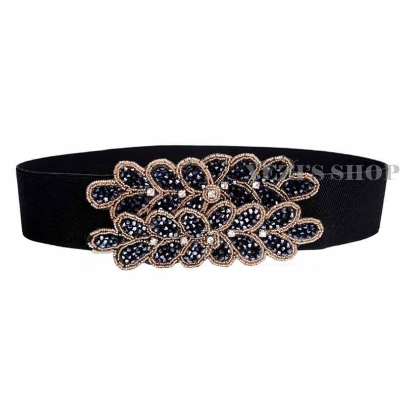 8cm Wide Navy Belt with Patterns